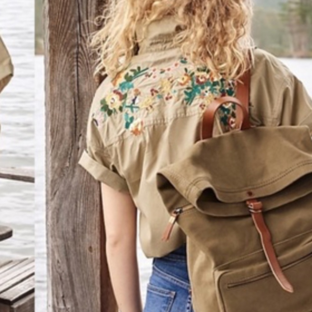 Embroidered tie front top from Madewell